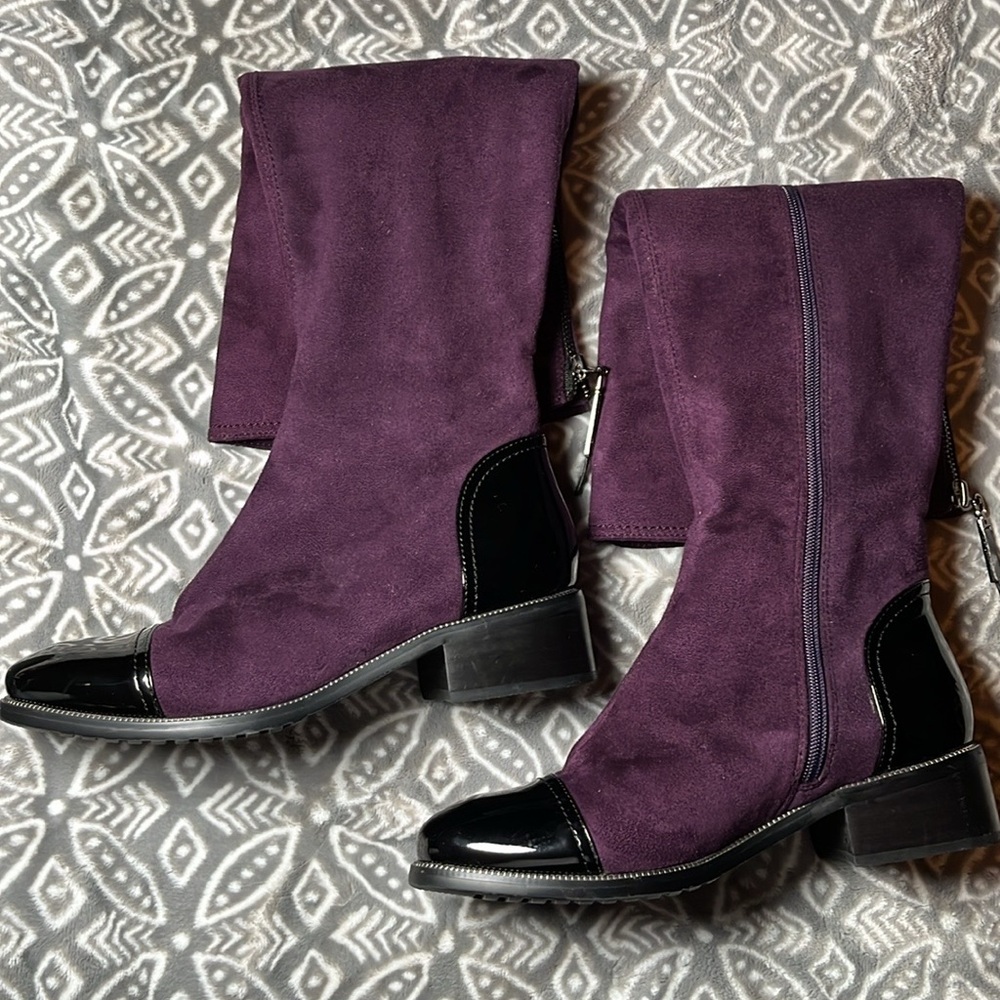 💙Azura 37 Kikapet European Boots. Deep plum,patent toe caps/heels, crystal star. - Picture 7 of 10